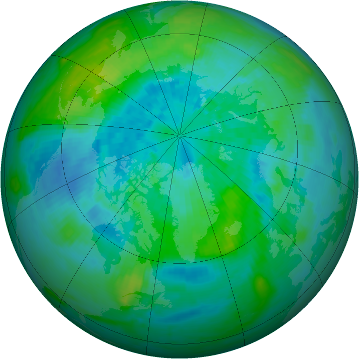 Arctic ozone map for 24 September 1989